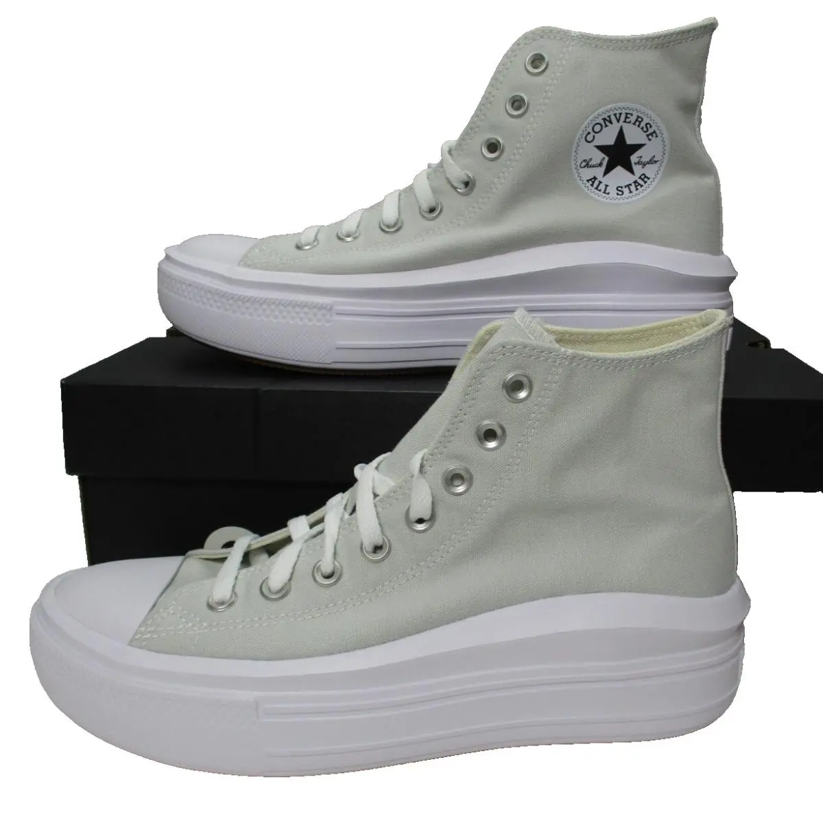 Converse Ctas Move Hi Womens Sz 10 Fossilized White Gray/beige Platform Shoes