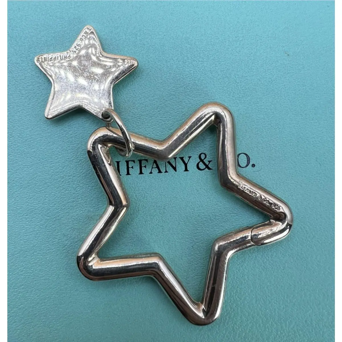 Vintage Tiffany Sterling Silver Star Key Ring Philippines w/ Box Pouch