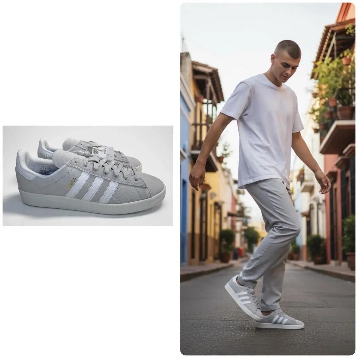 Campus Adv Skate Size 8.5 Mens Grey Sneakers Athletic Shoes JP8541 Suede by Adidas