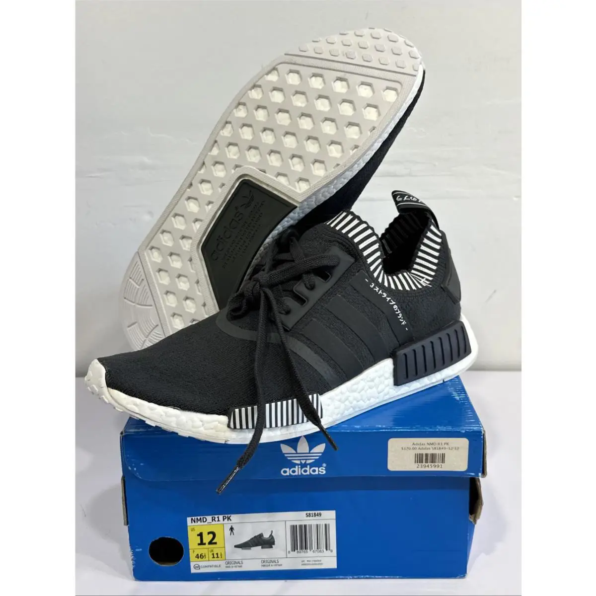 Adidas Nmd R1 PK Dark Grey White Ultra S81849 Size US 12