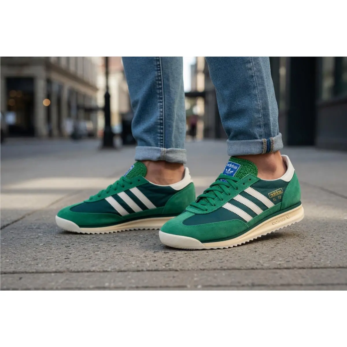 Men SL 72 RS Shoes Green / Core White Collegiate Green JH8643 US SZ 11.5 by Adidas