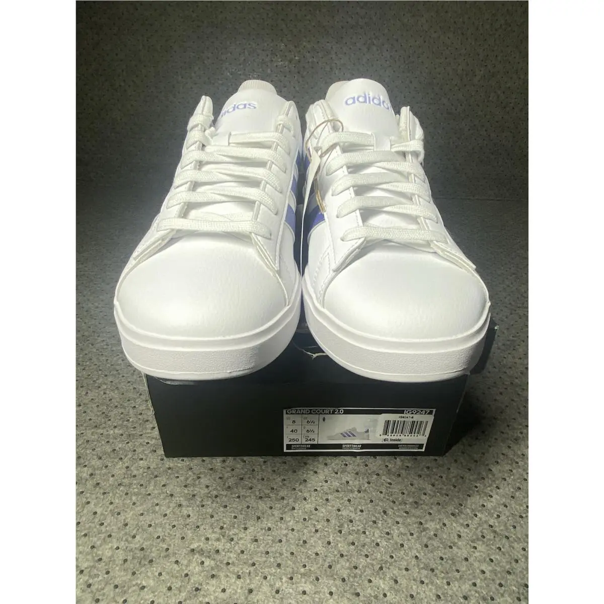 Adidas shoes - adidas 2 - IG9247 - White With Metallic Blue Stripes 4
