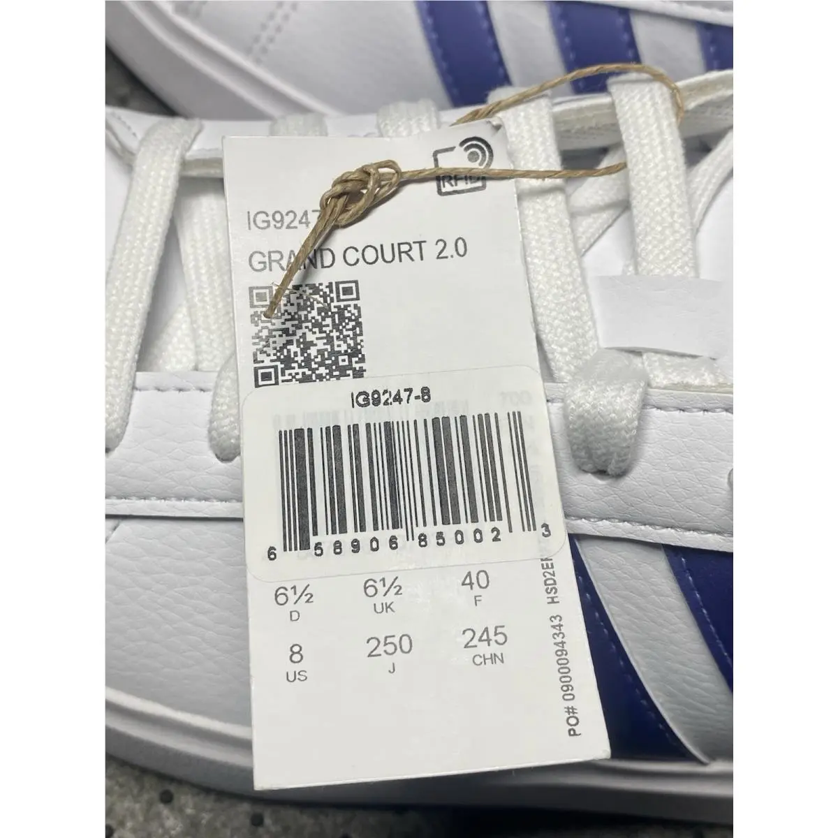 Adidas shoes - adidas 2 - IG9247 - White With Metallic Blue Stripes 7