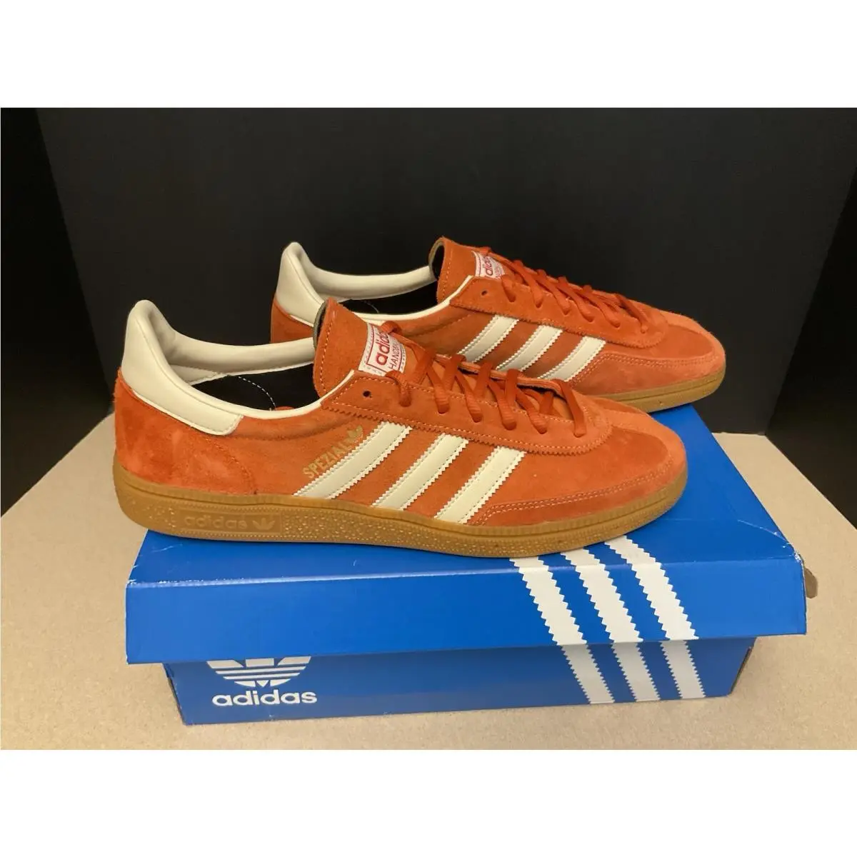 Mens Adidas Handball Spezial Preloved Red/ Gum Athletic Shoes. Size 10.5