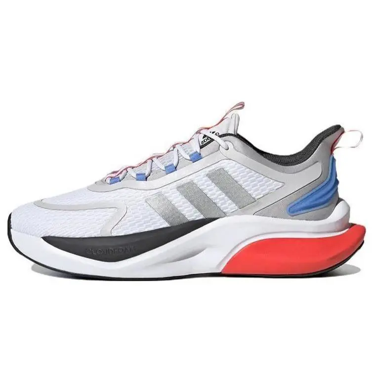 Adidas Alphabounce+ Running Shoes – White / Grey / Blue / Solar Red – Men’s 10.5 - White / Grey / Blue / Solar Red