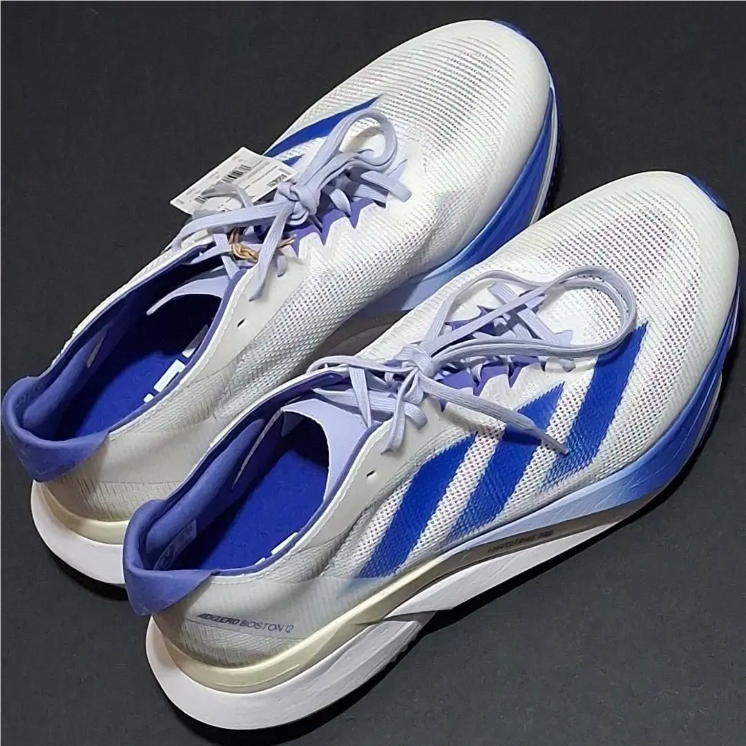 Adidas Women`s Size 7.5 Adizero Boston 12 Marathon Running Shoe White/blue