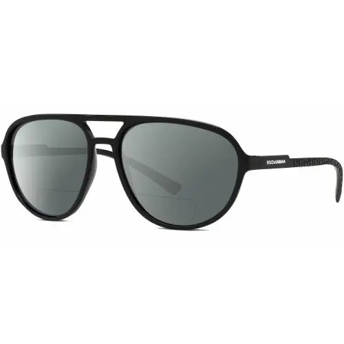 Dolce Gabbana DG6150 Mens Pilot Polarized Bifocal Sunglasses Black 60mm 41 Opt Grey by Dolce & Gabbana
