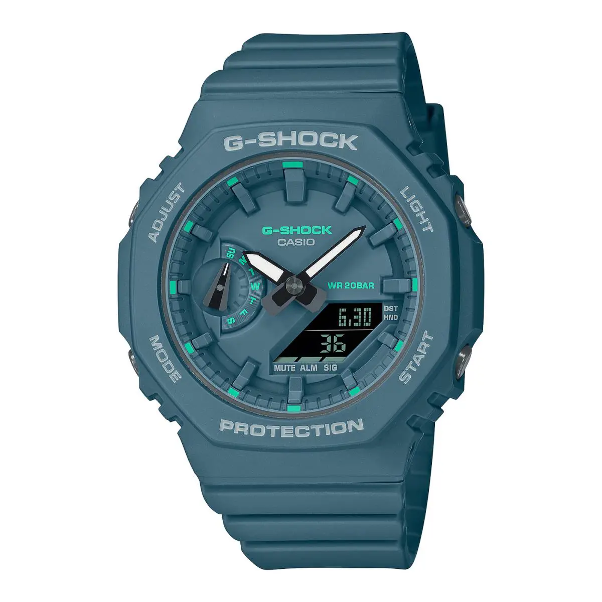 Casio GMA-S2100GA-3A Women`s Analog-digital Watch Green Gold Resin Band