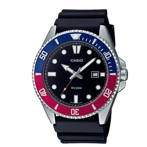 Casio MDV-107-1A3 Men`s Watch - Reliable Dive Watch with Bold Black Dial