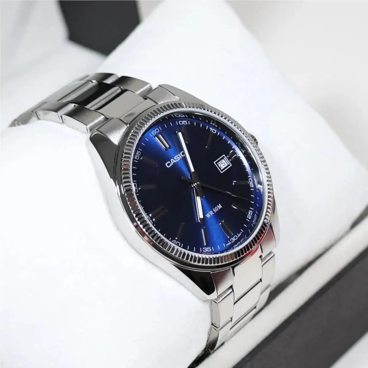 Casio Men`s Vintage Blue Dial Stainless Steel Watch MTP-1302PD-2AVEF