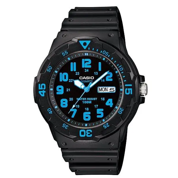 Casio MRW200H-2B Men`s Analog Black Resin Band 100 Meter Day/date