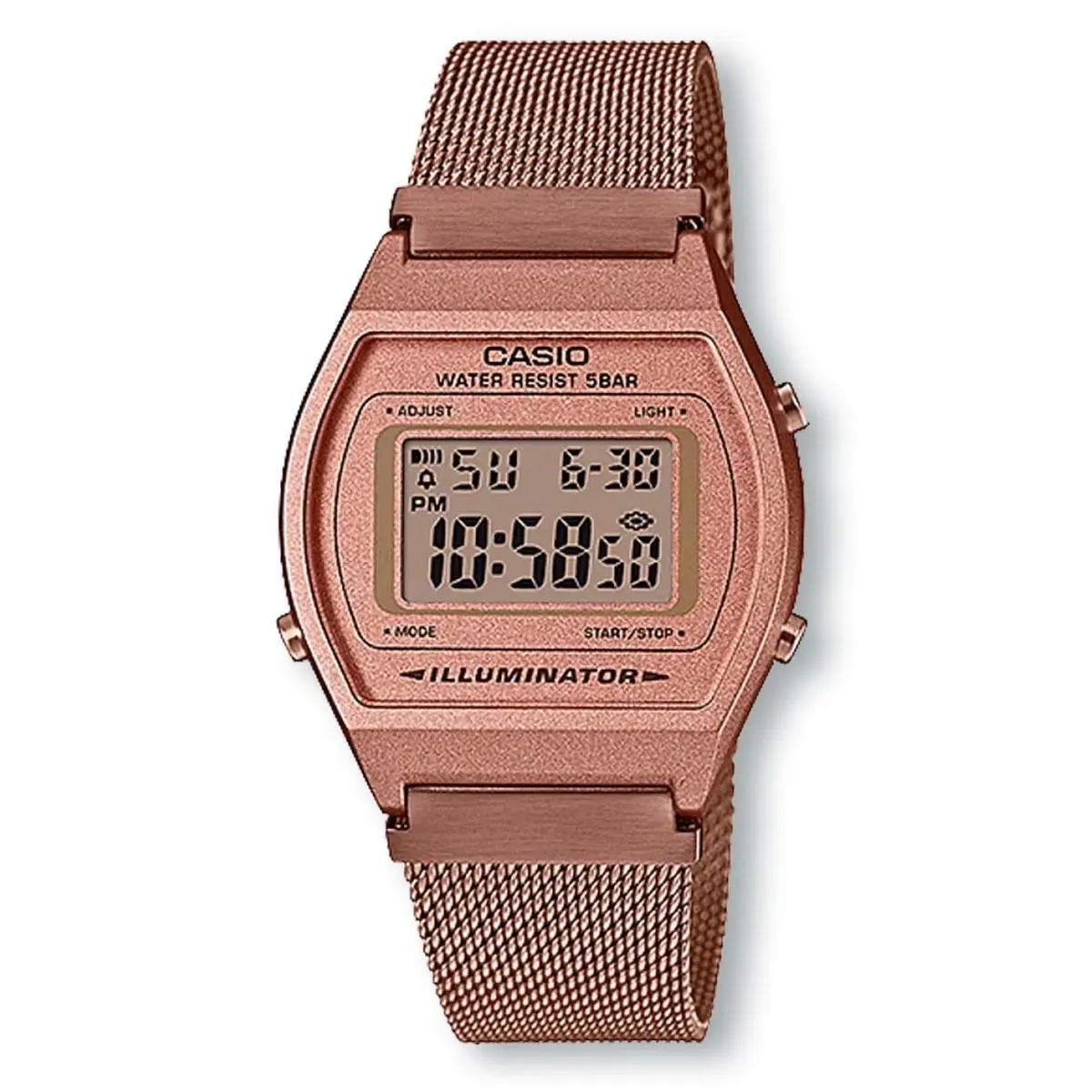 Vintage B640WMR-5A Stainless Steel Mesh Band Watch Rose Gold by Casio