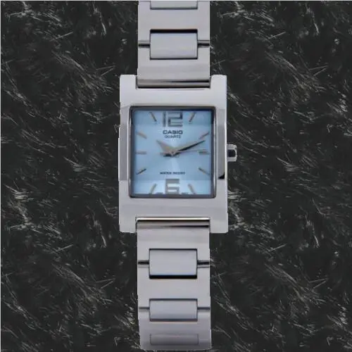 Casio LTP-1283D-2A Ladies Square Blue Watch Stainless Steel Dress Quartz