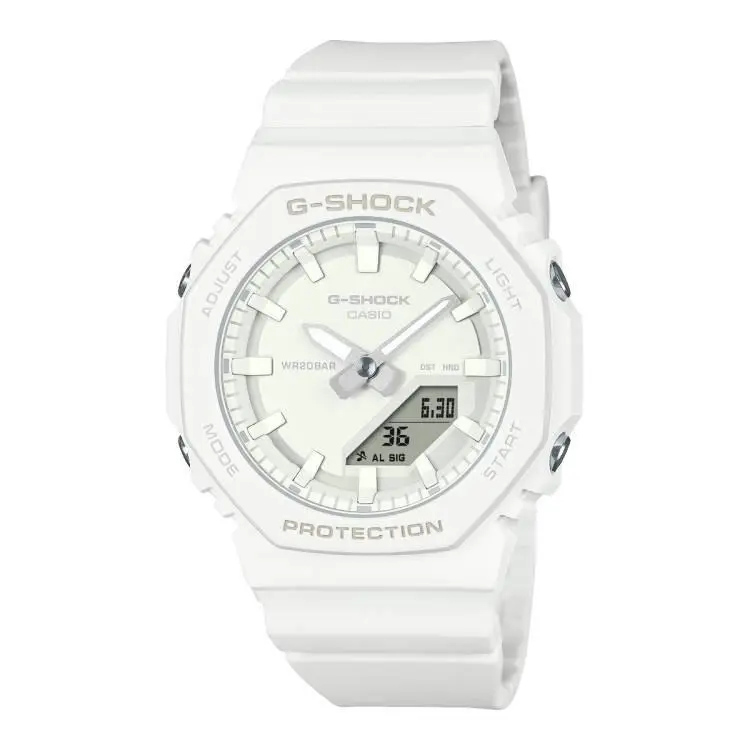Casio GMA-P2100-7A Women`s Analog-digital Watch White Resin Band