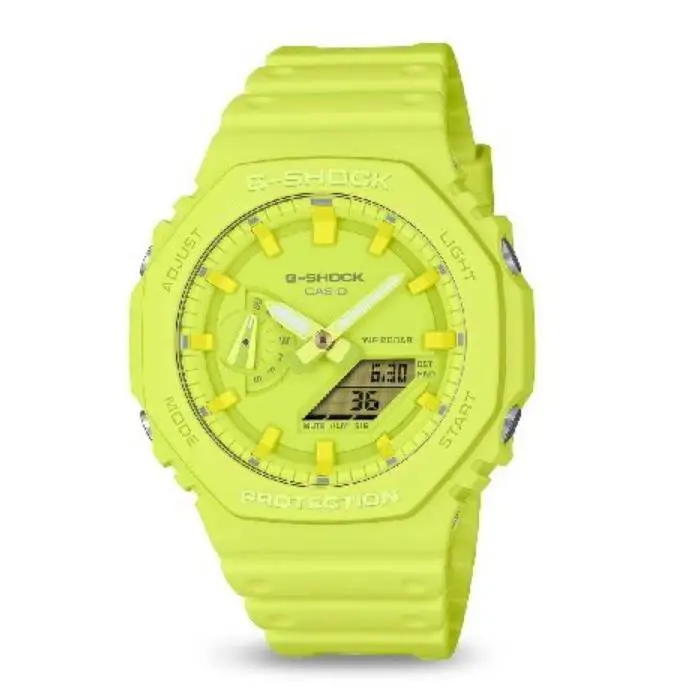 Casio GA-2100-9A9 Watch - Bold Yellow Design with Durable Digital Features
