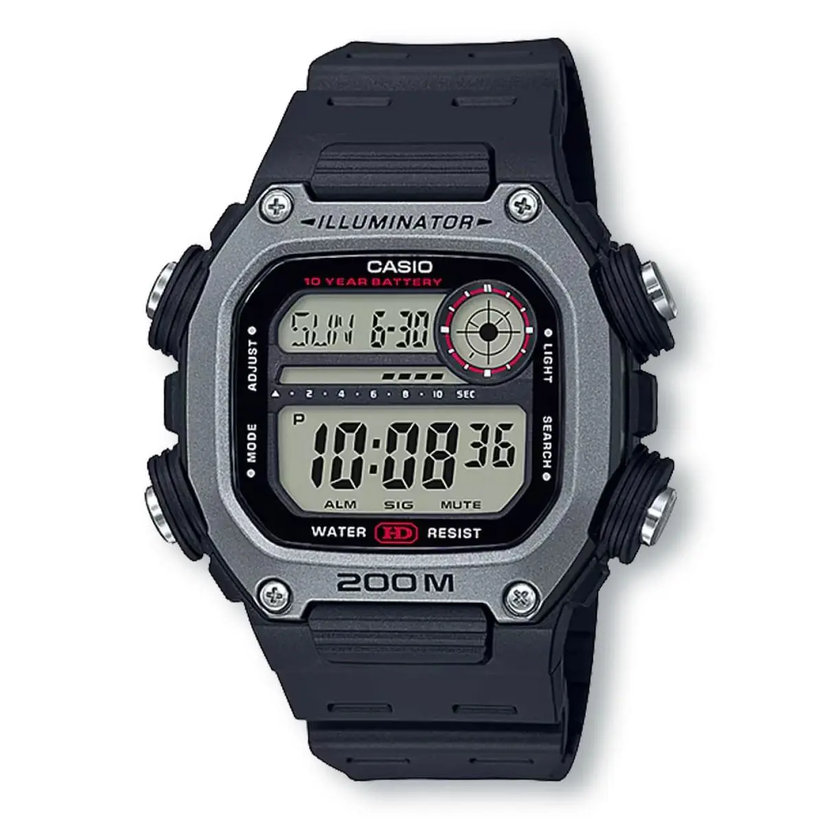 Casio DW291H-1A Illuminator Chrono Digital Black/red Watch