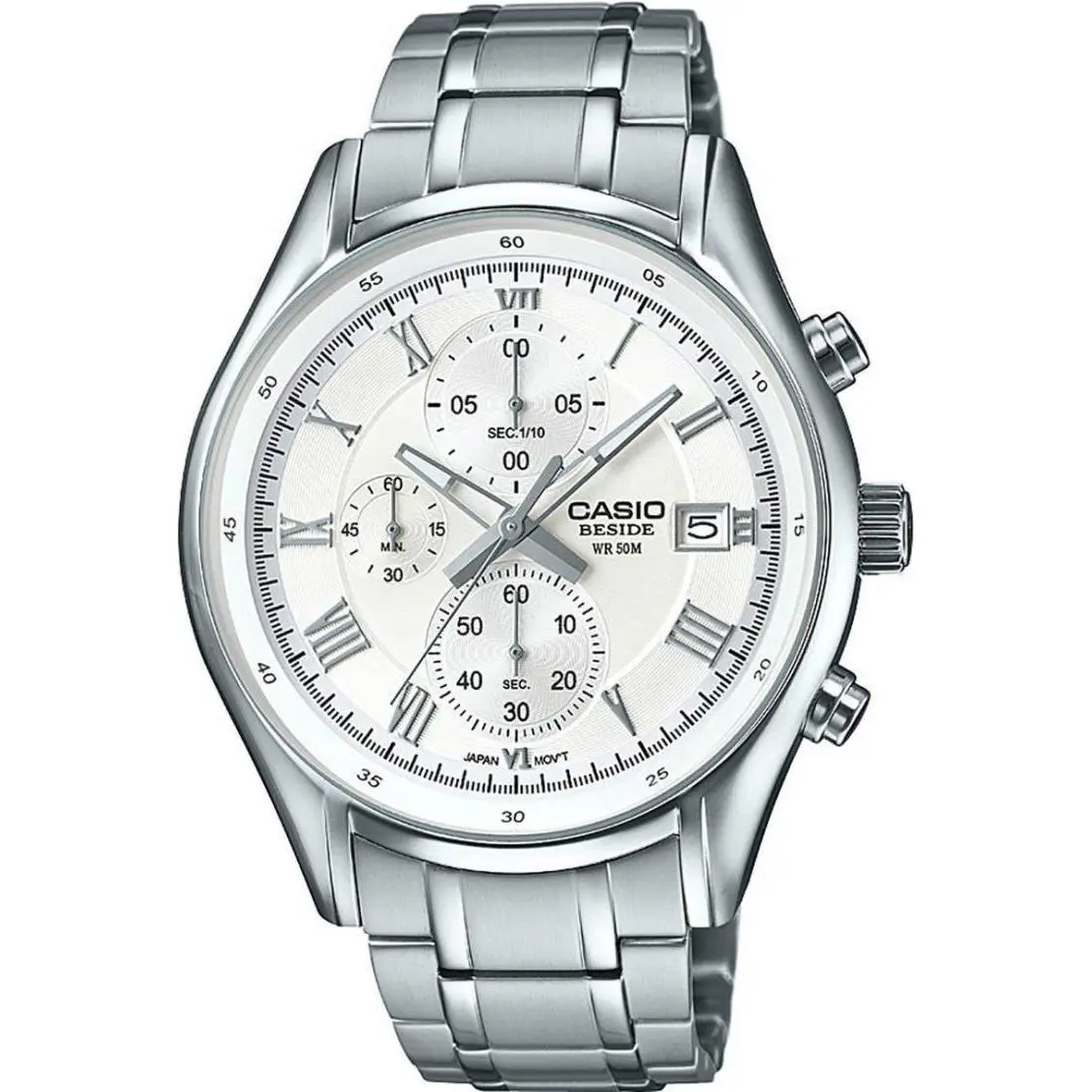 Casio Men White Stainless Steel Casual Watch - BEM-512D-7AV