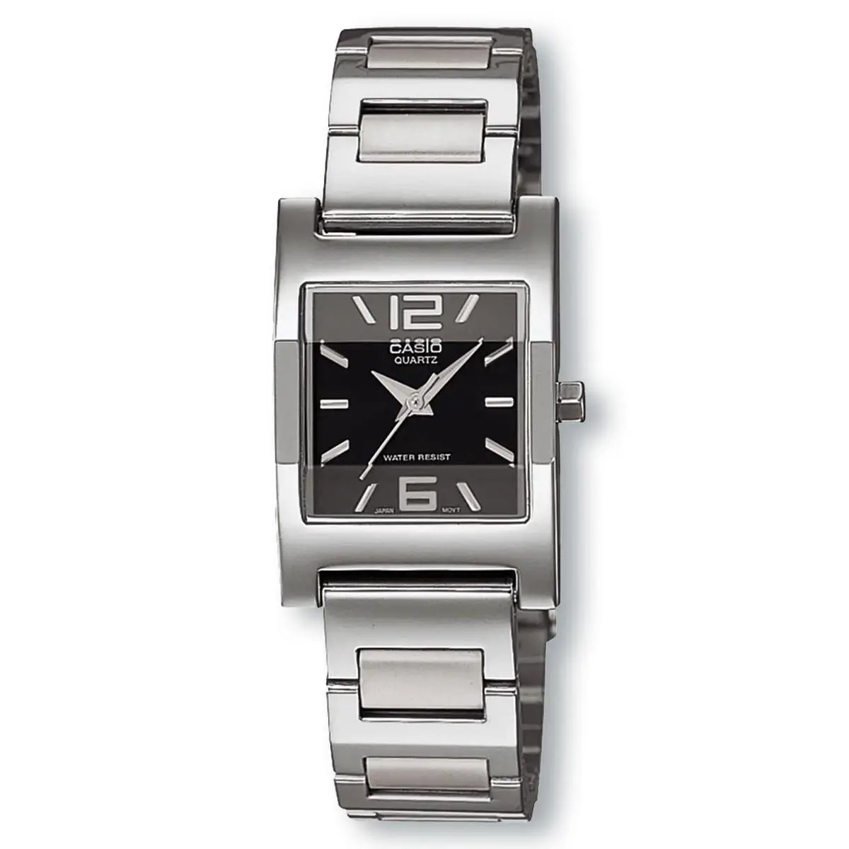 Casio LTP1283D-1A Analog Black Square Stainless Steel Dress Watch