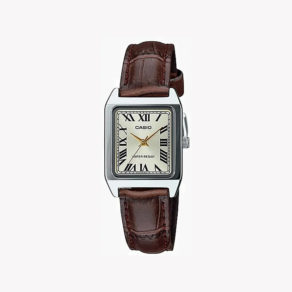 Casio Women`s Brown Analog Watch with Gold Dial - LTP-V007L-9BUDF