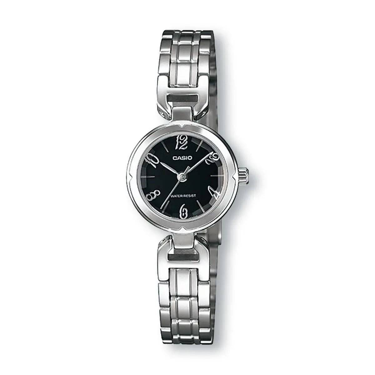 Casio LTP1373D-1A Core Silver Stainless Steel Quartz Fashion Watch Black Dial