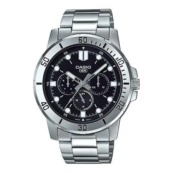 Casio MTP-VD300D-1E Men`s Analog Watch - Stainless Steel - Chronograph
