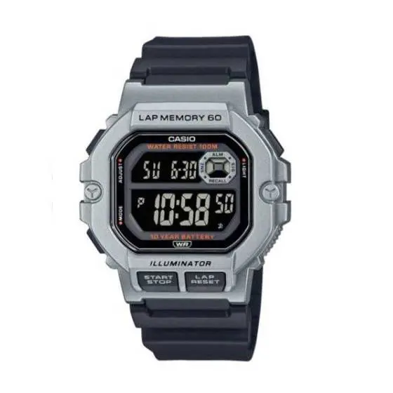 Casio WS-1400H-1B Watch - Sleek Black Design with Essential Digital Features