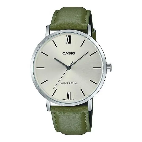 Casio MTP-VT01L-3B Men`s Analog Watch - Leather Strap - Classic Design