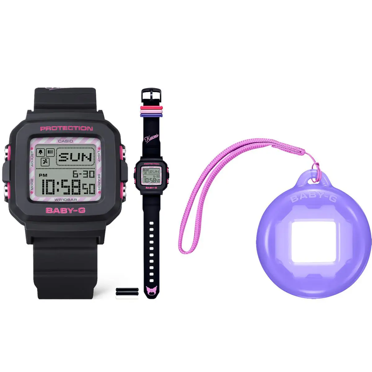 BGD-10KKM-1 Women`s G-shock Watch - Black - Bold Durable Kuromi by Casio
