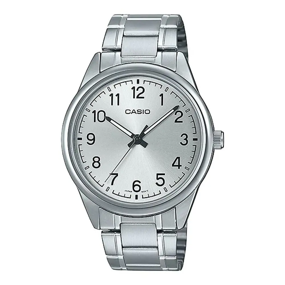Casio MTP-V005D-7B4 Men`s Stainless Steel Numbers Silver Dial Analog Watch