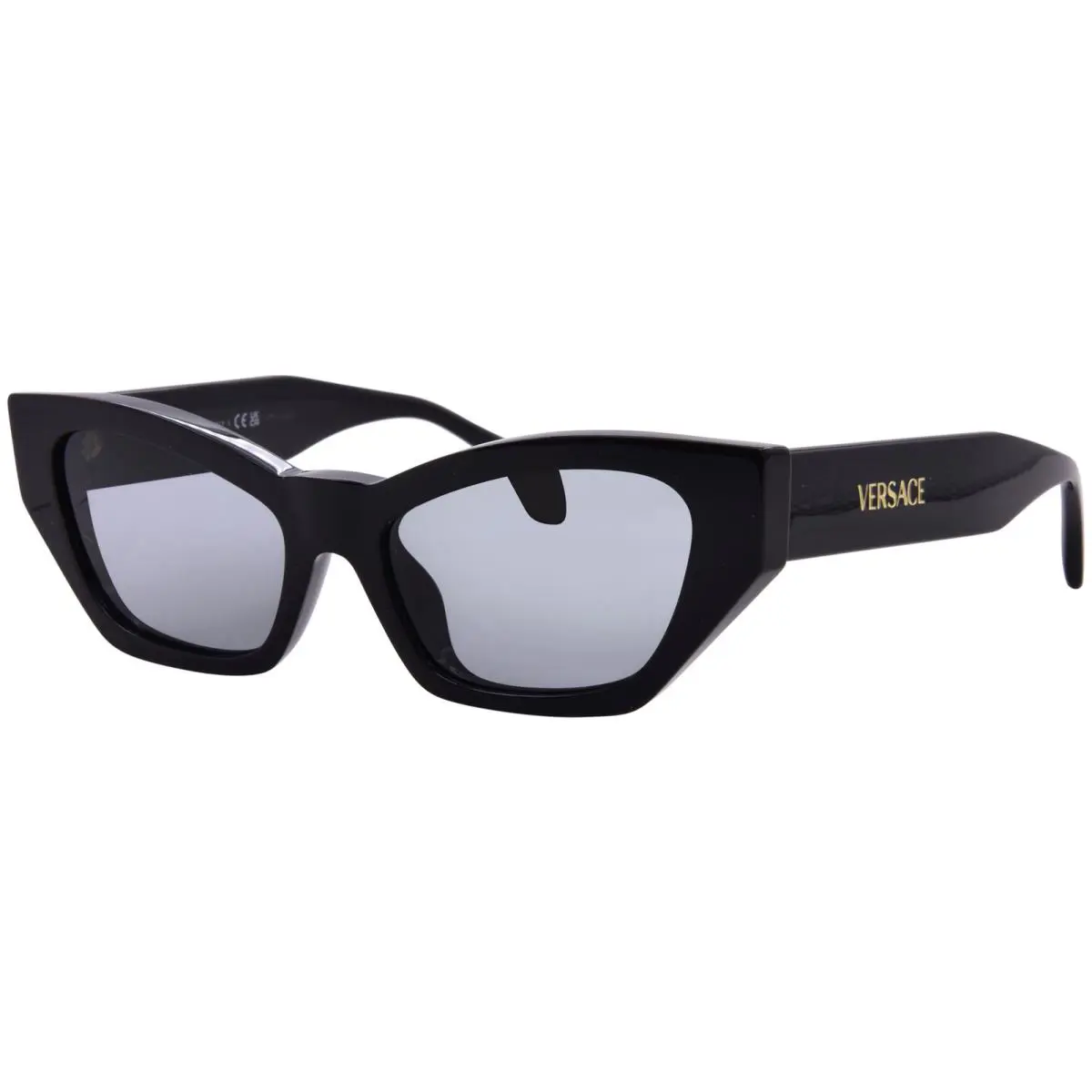 Versace VE4488U GB1/87 Sunglasses Women`s Black/dark Grey Lenses Cat Eye 53mm - Frame: Black, Lens: Gray