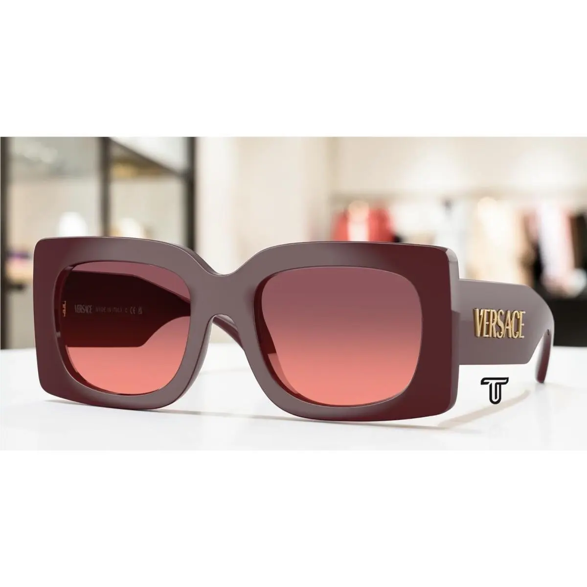 VE4496U 551520 Burgundy Pink Gradient Violet 54 mm Women`s Sunglasses by Versace
