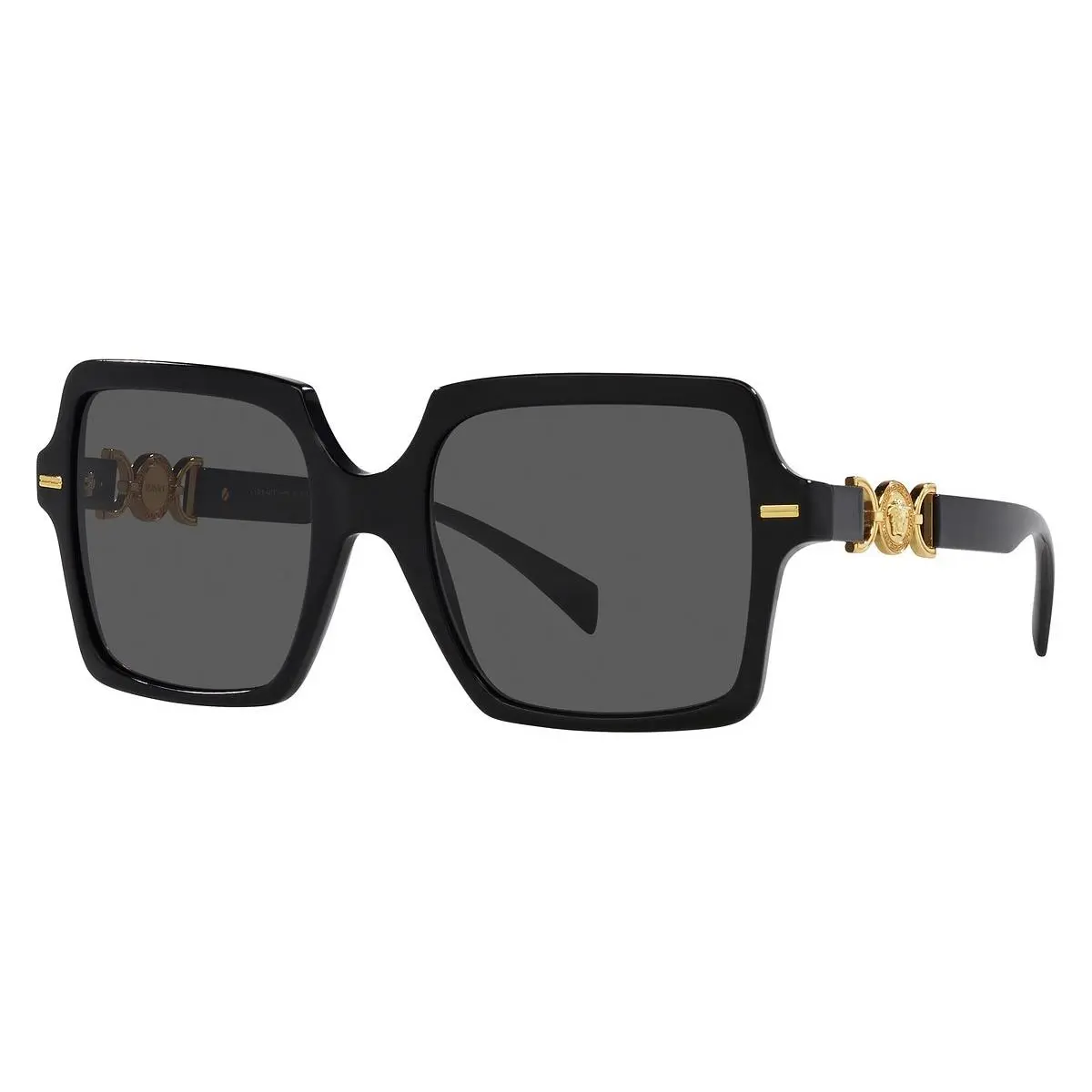 Versace Square Woman Sunglasses VE4441 GB1/87 55mm Black - Dark Grey Lens