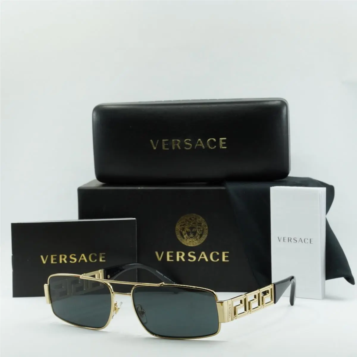 Versace VE2257 100287 Gold/dark Grey 60-16-145 Sunglasses