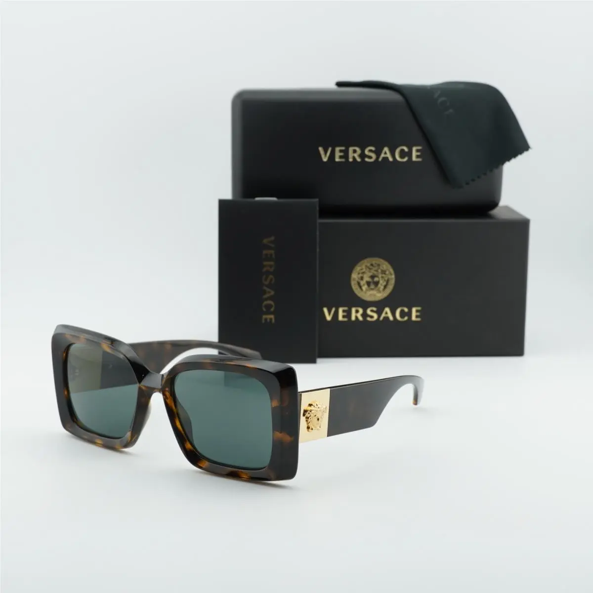 VE4467U 108/87 Havana/dark Grey 54-18-140 Sunglasses by Versace