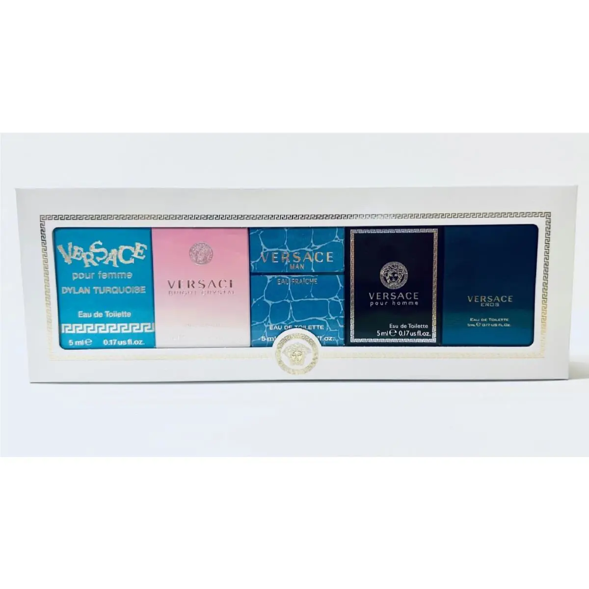 Versace Miniature Collection 5 Pcs Gift Set - Men Women Mini Splash
