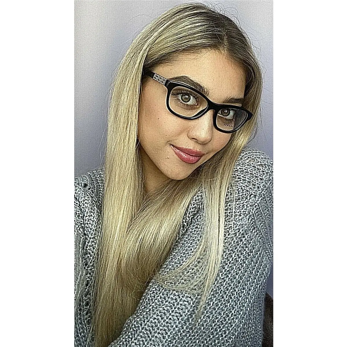 Versace Mod. 3212-B Black 54mm Cat Eye Women`s Eyeglasses Frame Italy 9 0