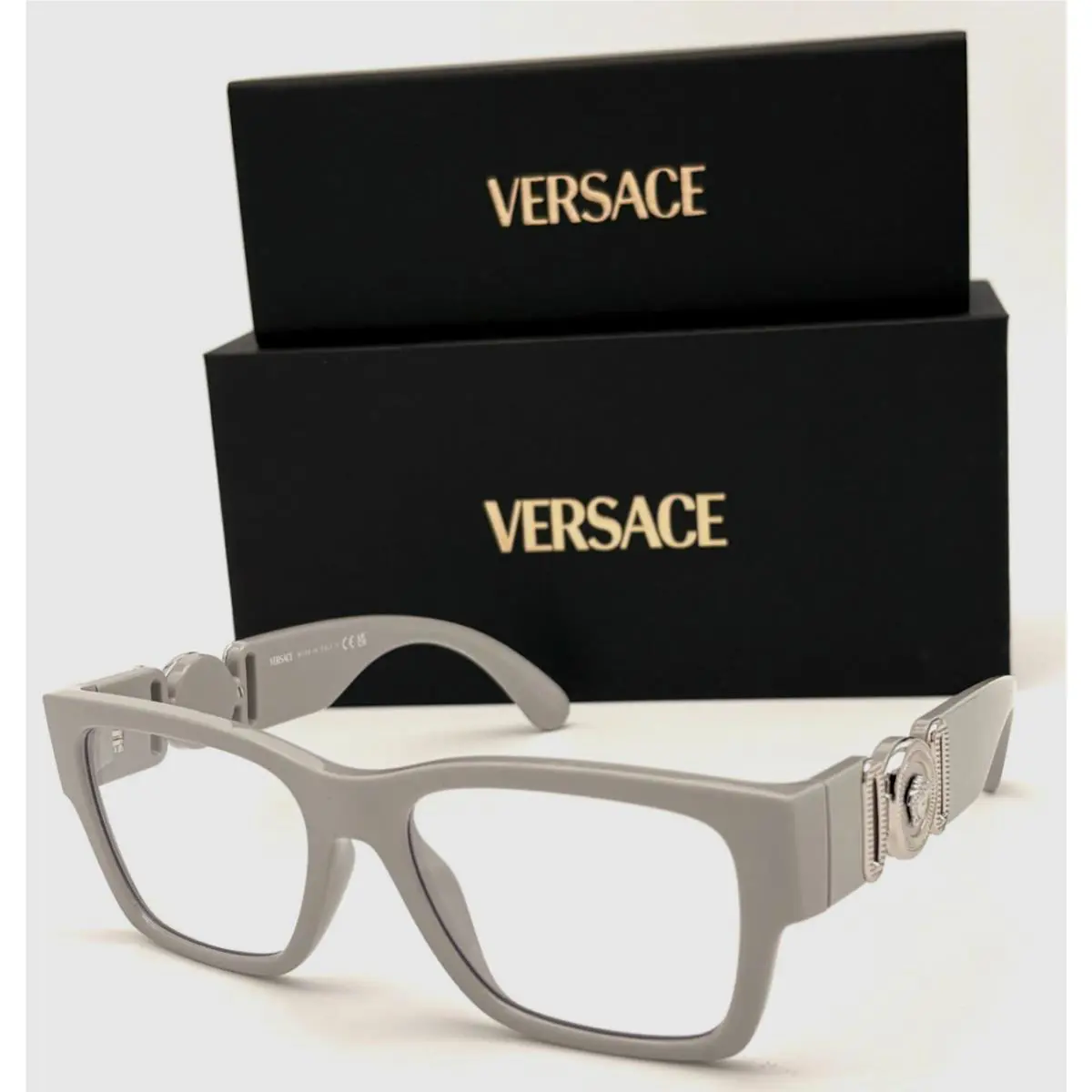 Versace VE3368 5501 Light Grey / Clear Lens 53mm Eyeglasses