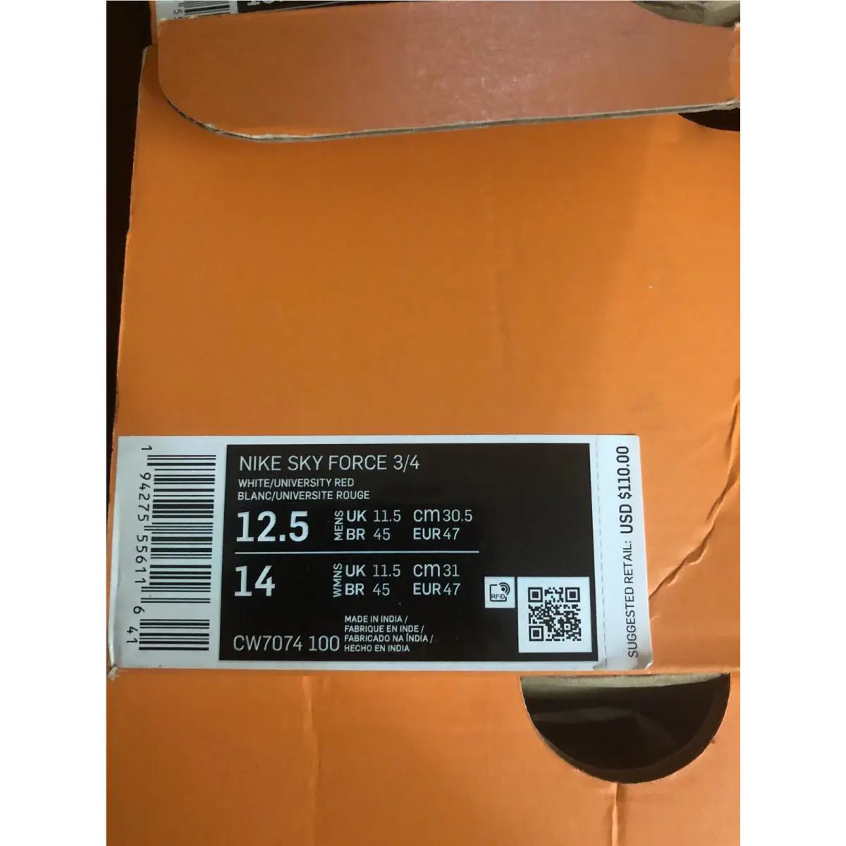 Nike shoes - Nike Sky Force 3/4 - Sky Force - CW7074 100 - White / Red / Blue 5