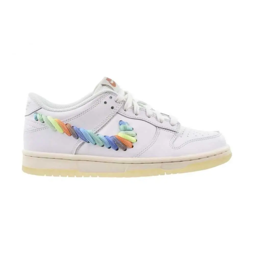 Nike Dunk Low Se GS Big Kids` Shoes White/multi Color FN4861-100 - White/Mul Ti Color-Terra Blush