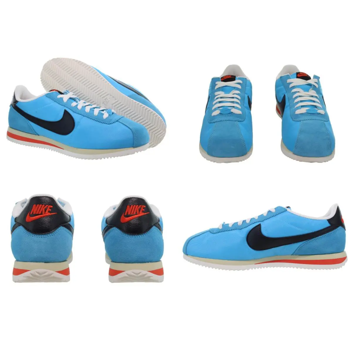 Nike Men`s Cortez Textile Baltic Blue - Black - Gold Casual Shoes Multi Size - Baltic Blue, Black, Team Gold, Picante Red