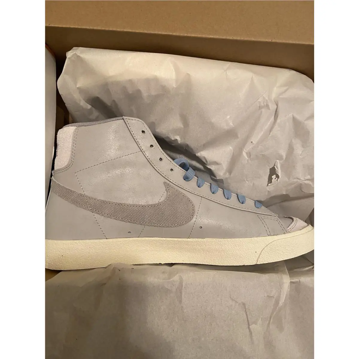 Nike shoes - Nike Blazer Mid - Blazer Mid - DO9787-001 - Grey Fog/Grey Fog/Alpha Orange/Light Smoke Grey 7