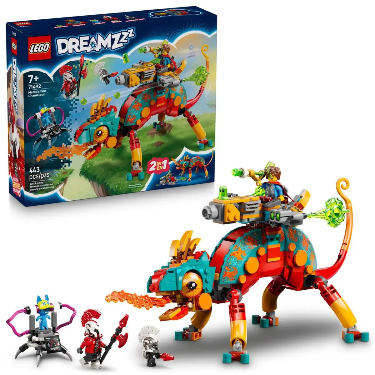 Lego Dreamzzz Mateo’s Fire Chameleon Building Toy - Pretend Play Set For