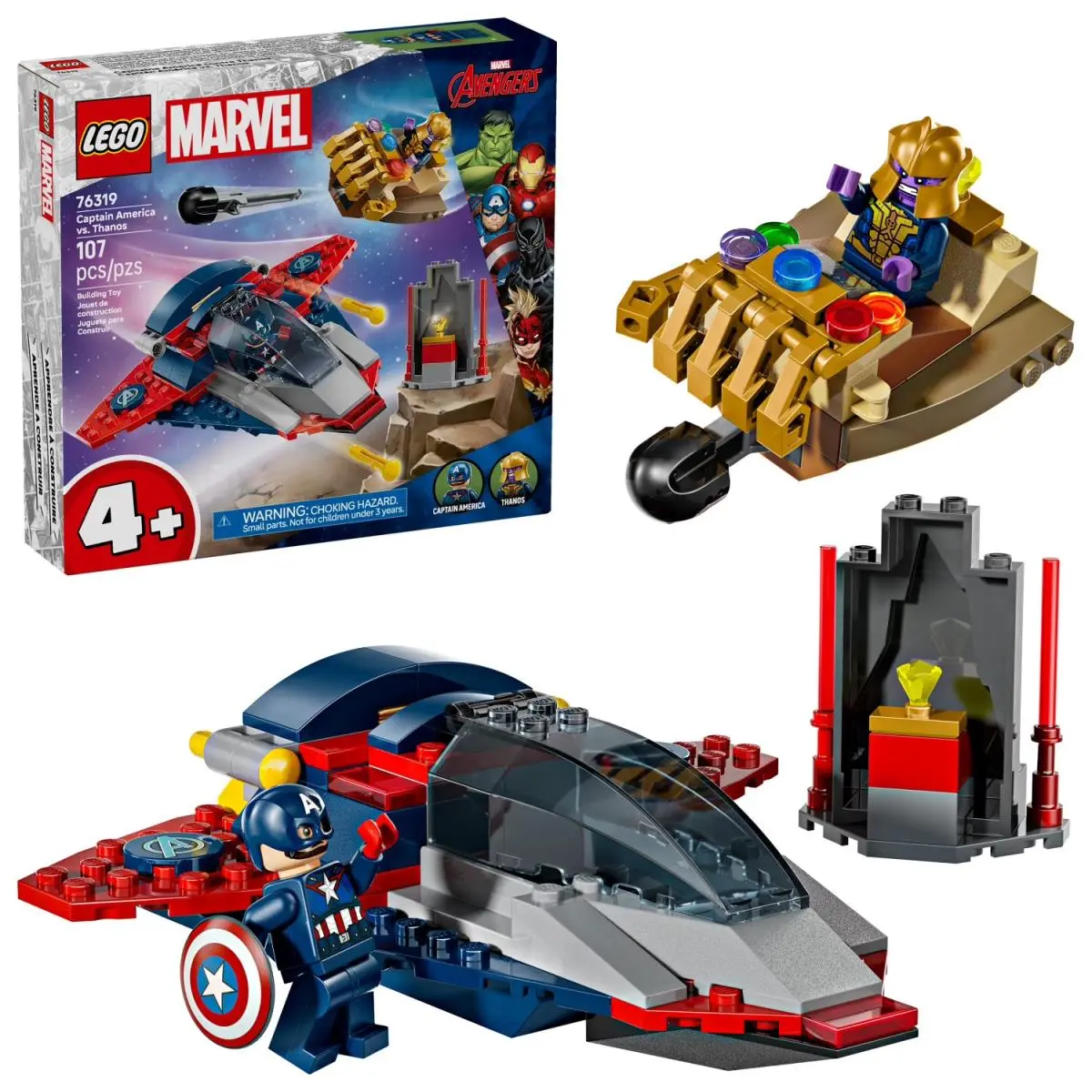 Lego Marvel Captain America Vs. Thanos Building Toy - Pretend Play Set For