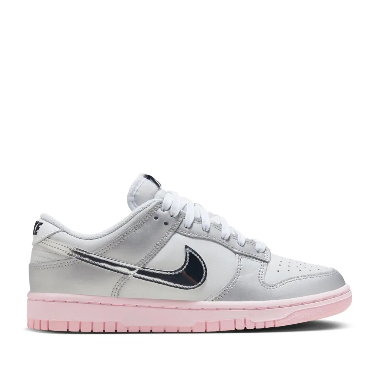 Nike Dunk Low LX Women`s Size 7 Metallic Silver Pink Foam Shoes HM3698-006 - Grey