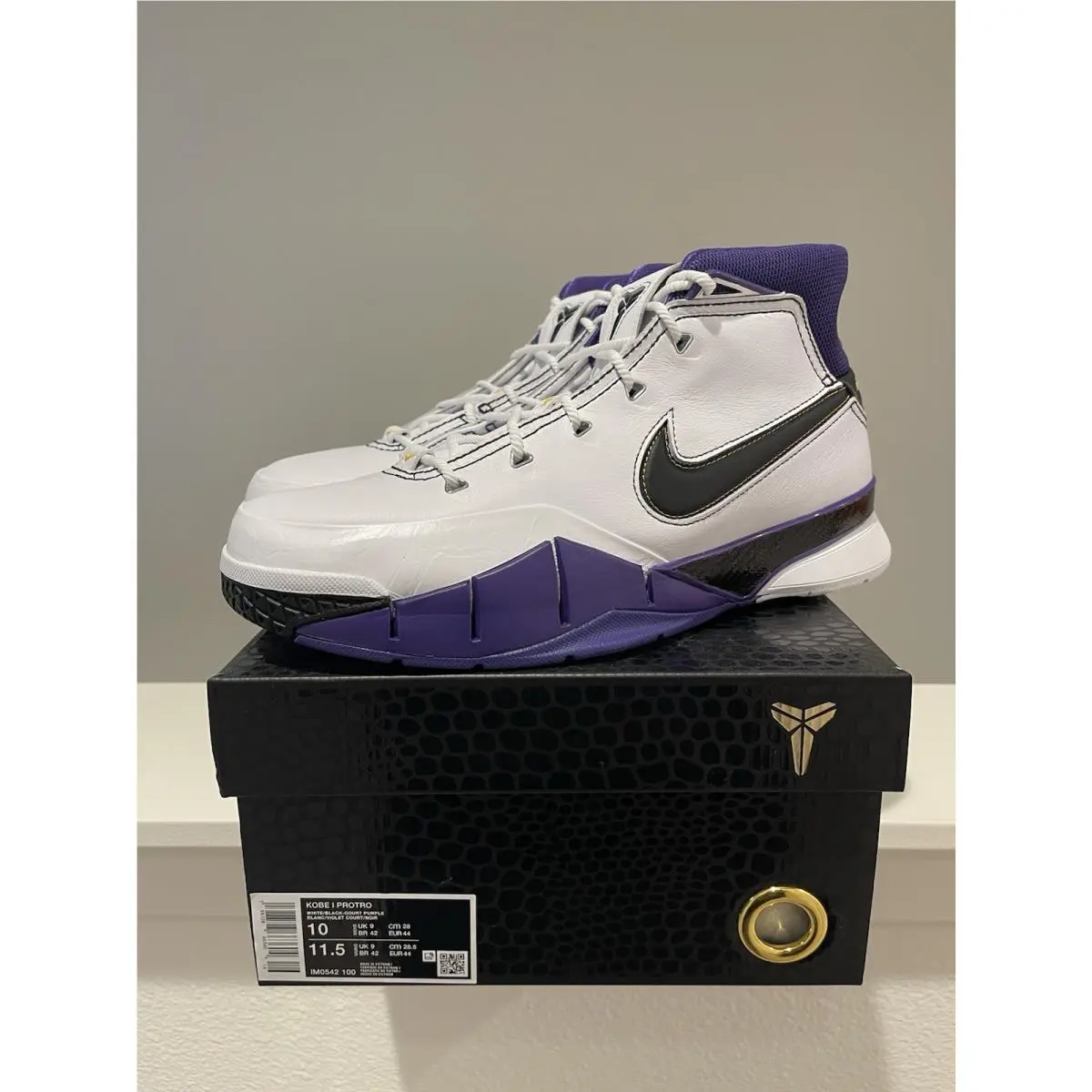 Nike Kobe I Protro 81 Points White Court Purple IM0542-100 sz 10 Mens - White