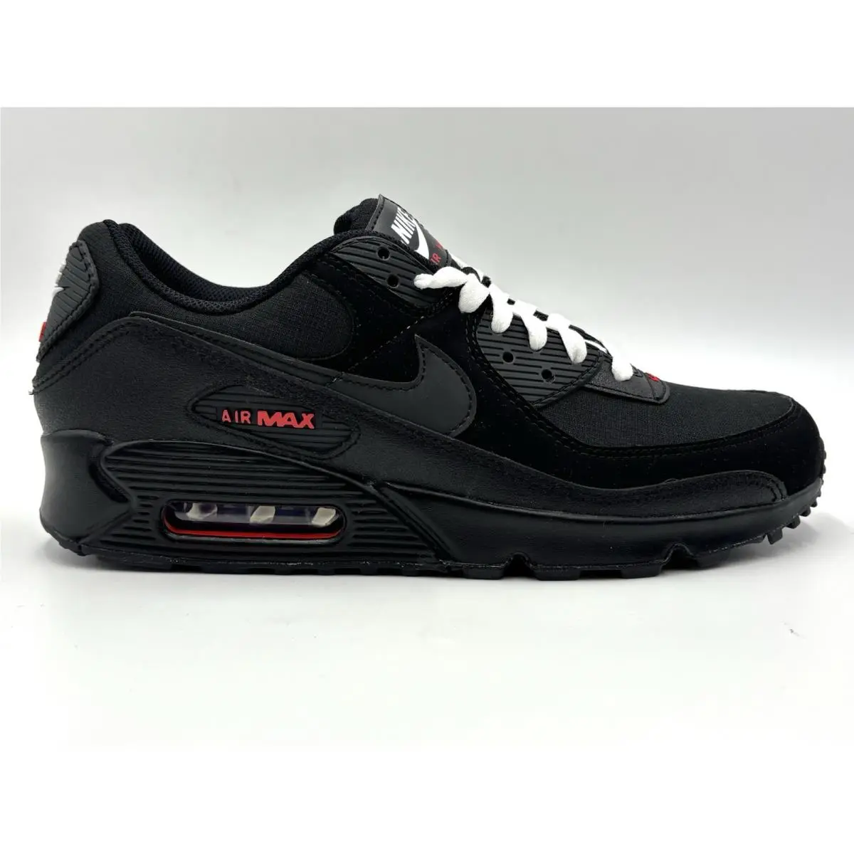 Air Max 90 Black Sport Red DC9388-002 Mens Size 8 by Nike