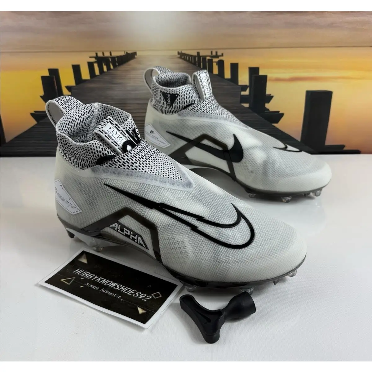 Nike Alpha Menace Elite 3 Detachable Football Cleats Size 13.5 White DR5659-100
