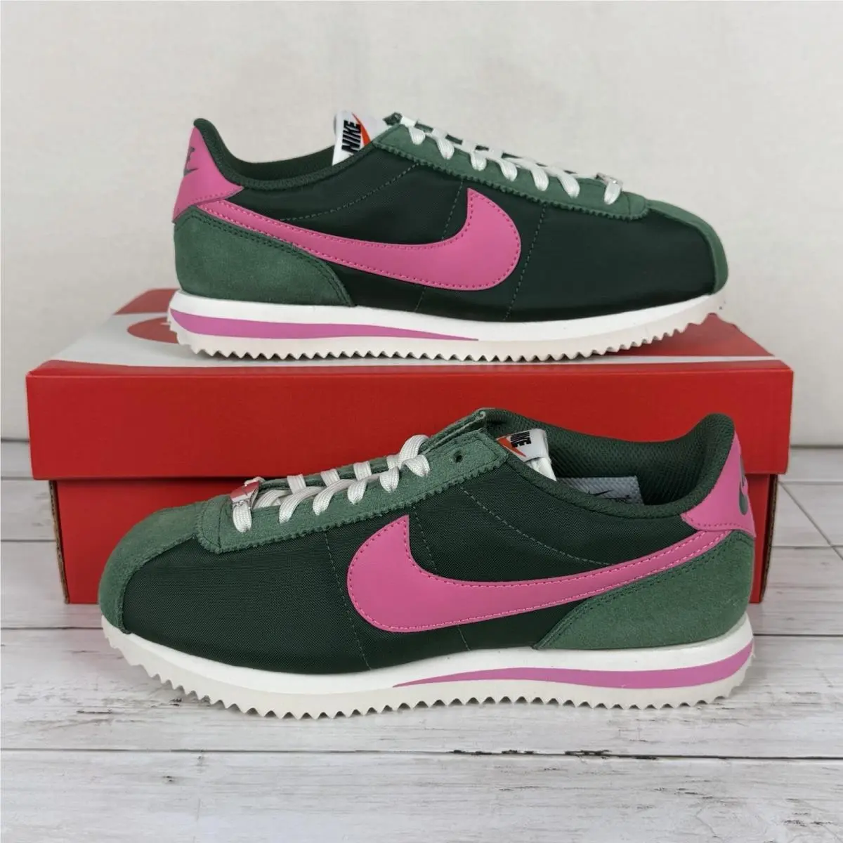 Nike Cortez Women`s Size 5.5 Green Pink Athletic Shoes IF1764 300 Pinksicle Sail