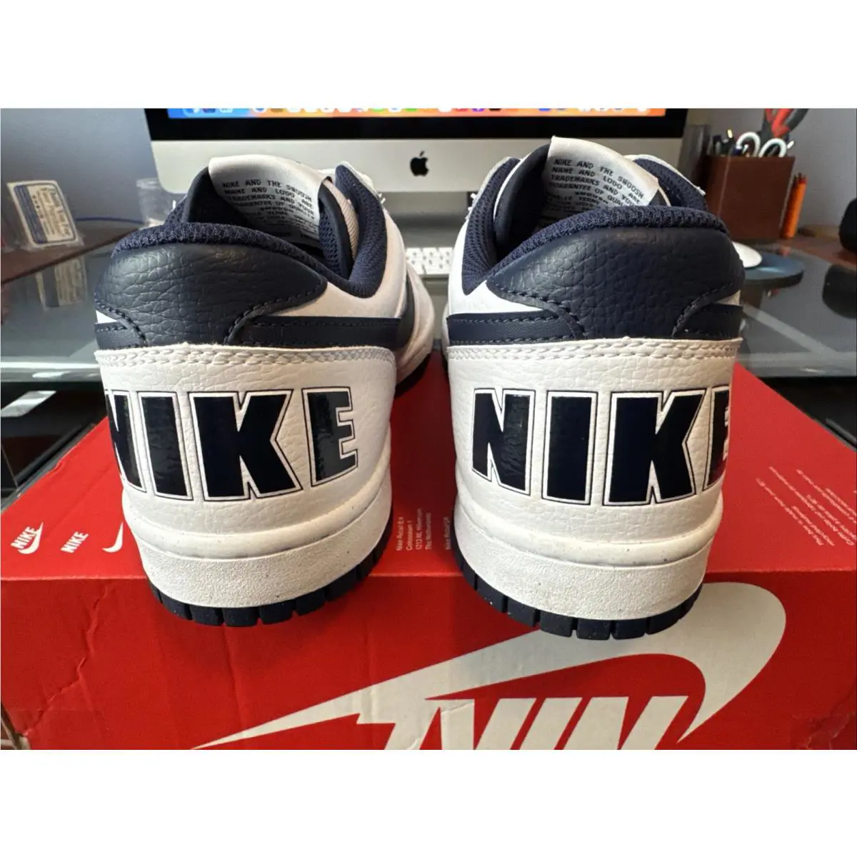 Nike shoes - Nike Big Nike - Big - 355152-140 - White/Midnight Navy (UPC: 0912018581887) 11