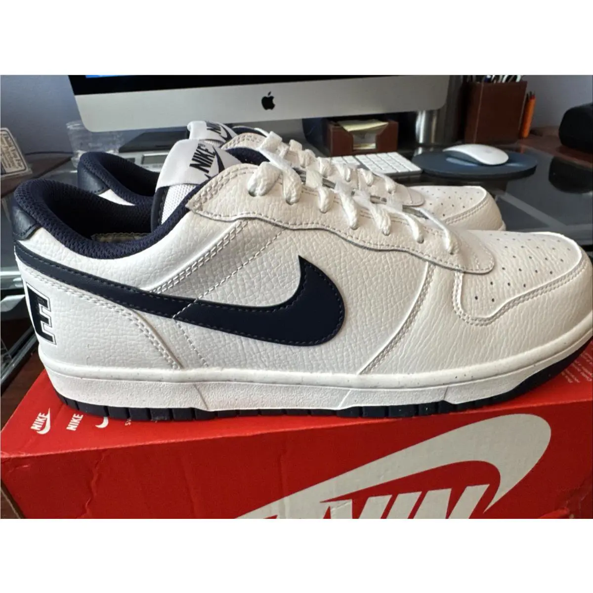 Nike shoes - Nike Big Nike - Big - 355152-140 - White/Midnight Navy (UPC: 0912018581887) 14